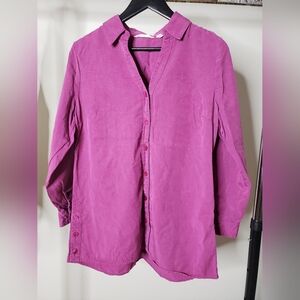 Soft Surroundings | Tencel Purple Button-Up Shirt